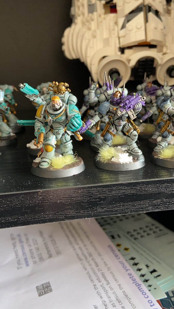 AshleyAlanDavid's tweet photo. Some assault Intercessors to join the Infiltrators #paintingwarhammer #warhammer40k #homebrew https://t.co/aYv3IIfQho