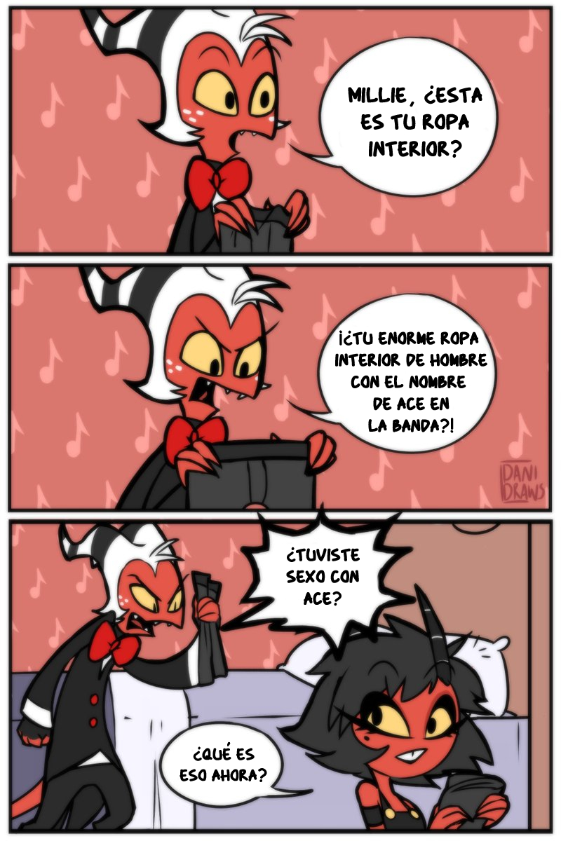 k1ara89's tweet photo. 😈Here Spanish version😈
this time of 💕Millie and Moxxie💕
author:❗️@Daniell64183344❗️thank you for this funny comic!💋
#HelluvaBoss #Stolitz #moxmill https://t.co/X8BTKO4uQ3