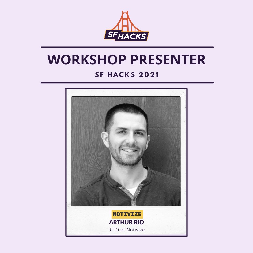 SF_Hacks's tweet photo. Announcing our ~No-code / low-code solutions for winning hackathons!!!~ workshop which will be taking place today! This workshop will be hosted by Arthur Rio from Notivize! Swipe to learn more about our presenter. 🌉🐊💻

#sfhacks #sfsu #workshop https://t.co/oNkoZQX36O