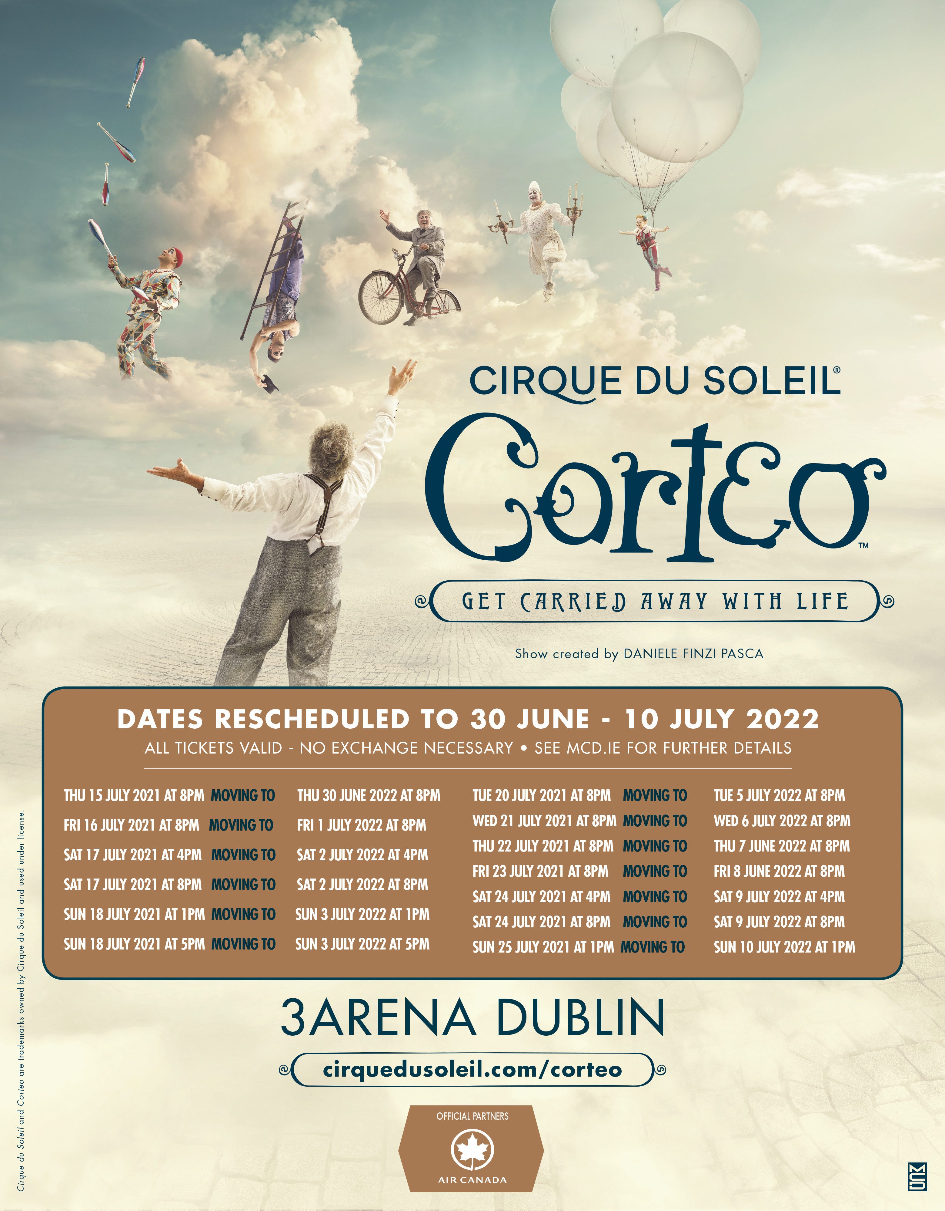 Cirque Du Soleil 2022 Christmas Show Mcd Productions On Twitter: "𝗦𝗛𝗢𝗪 𝗨𝗣𝗗𝗔𝗧𝗘 ⌁ Cirque Du Soleil Have  Rescheduled The @Cirque Du Soleil - Corteo Events At @3Arenadublin,  Originally Scheduled For July 15Th – 25Th 2021. The Rescheduled Events
