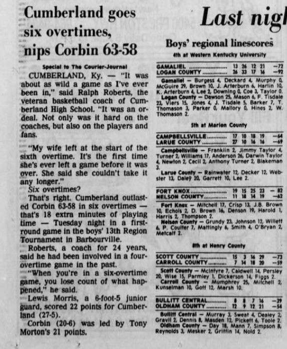 Kentucky High School Sports History on Twitter "Good one last night in