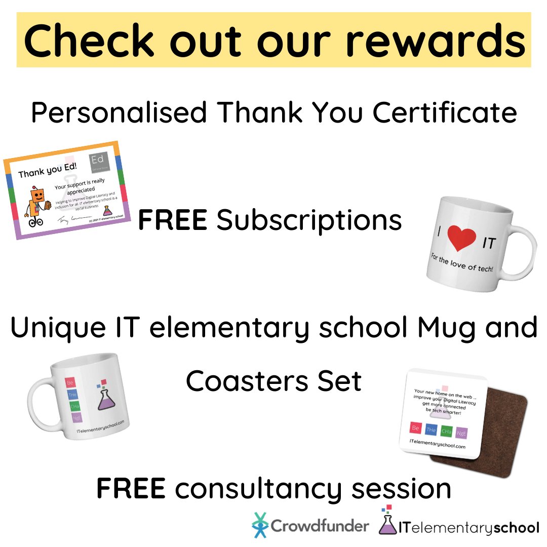 GetTechSmarter's tweet image. Last chance to get a unique piece of IT elementary school merchandise! 

Doing so will help IT elementary school improve Digital Literacy, and help us all get more connected and tech smarter! 

Have a look 👉  buff.ly/3kKOwzD