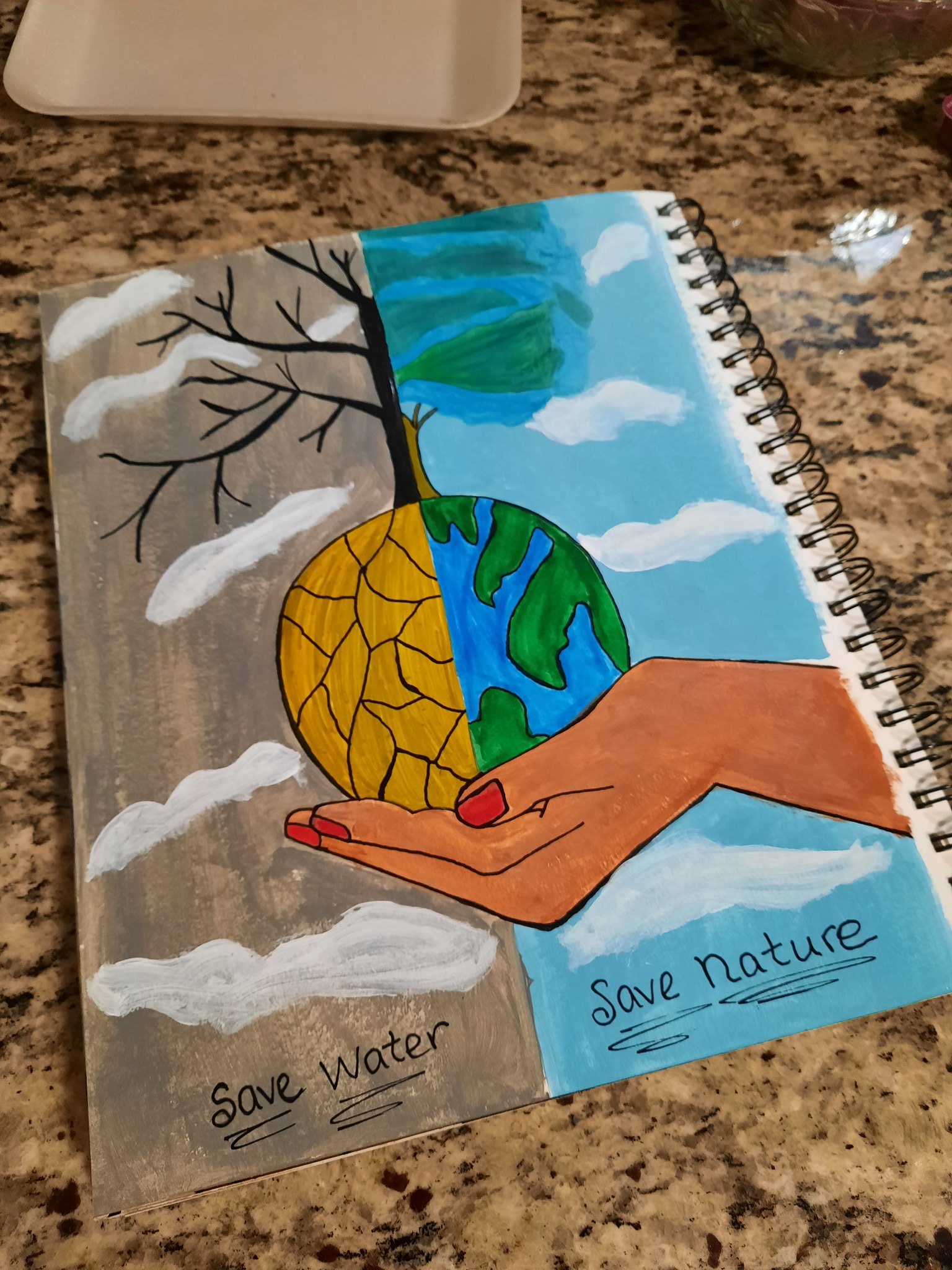 drawing pictures of save water