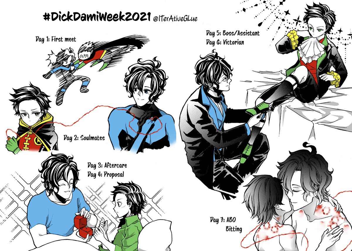 ITerAtiveGLue's tweet photo. Happy #DickDamiWeek ๐๐
I'll post the bigger size of each piece and talk more about my ideas for them on each day ( โขฬแโข ฬ)๏ปญโง
#DickDamiWeek2021
#DCComics #DickDami #DickGrayson #DamianWayne #FANART https://t.co/OJgjQP9j1E