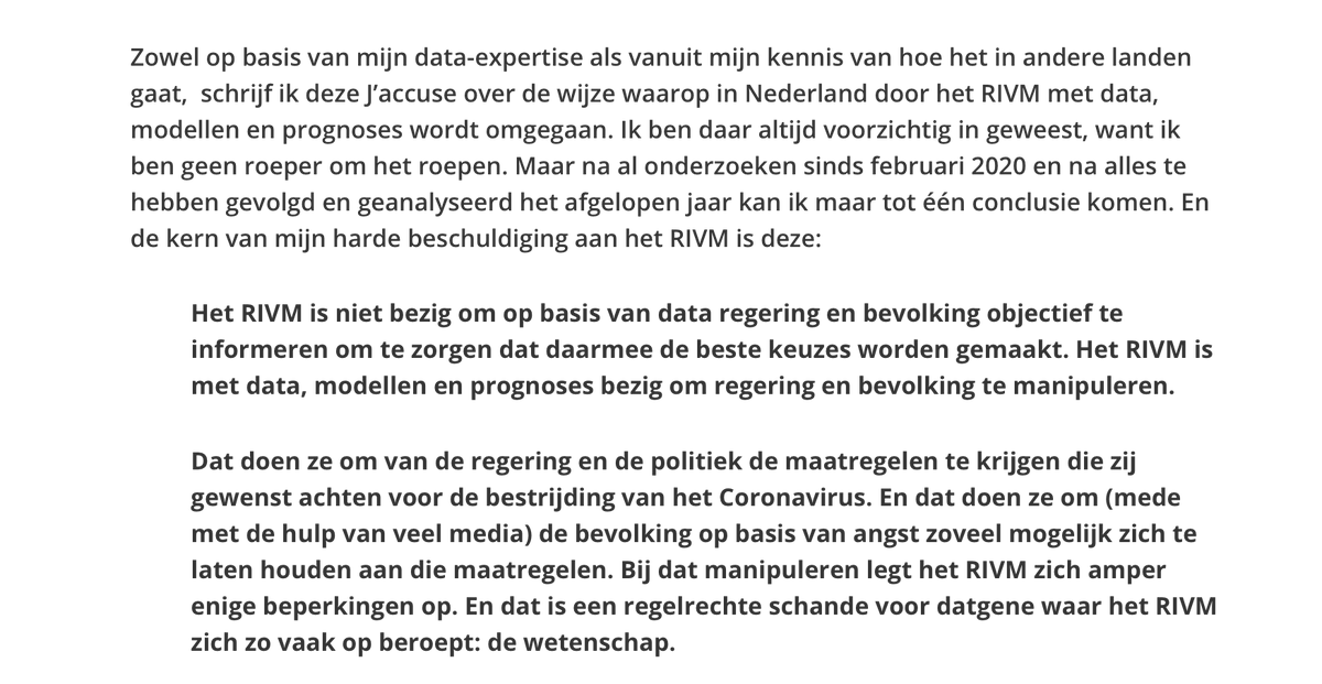 BartNijman's tweet photo. Ik geloof wat @mauricedehond hier schrijft. Want in Nederland is onafhankelijkheid in relatie tot politiek niet-bestaand of zelfs onbestaanbaar. Ook in de 'wetenschap'. Zie ook: het WODC. En dat geloof ik bij het RIVM ook:

https://t.co/EWRGkLPqTF https://t.co/QsrvVElafg