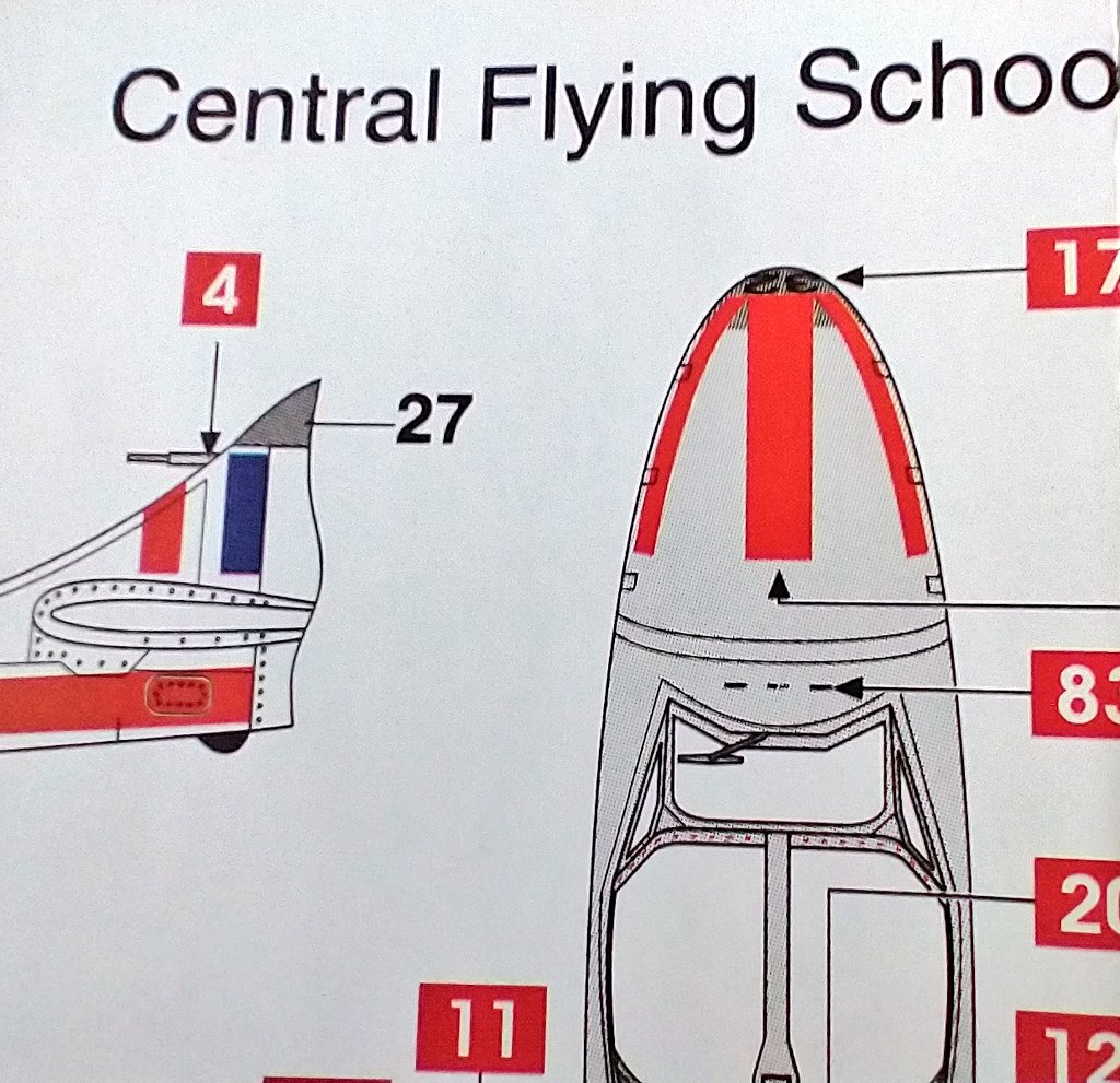 Oh, dear. Dismayed to belatedly remember these bits on the livery sheet. See that bit on the rudder tip labelled "27"? That's supposed to be painted Matt Sea Grey, a not dissimilar shade to silver. That's not a problem; the tips have clear delineation and can be hand painted.