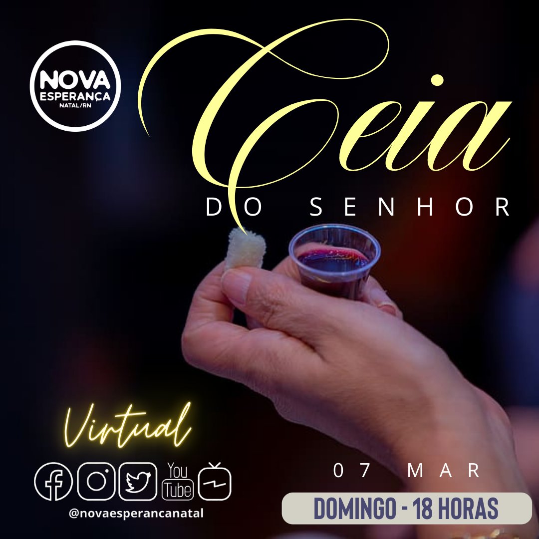 Ancorados1's tweet photo. Neste DOMINGO teremos o Culto de CEIA DO SENHOR. Em observância aos decretos de prevenção da Covid-19, estaremos realizando o evento em modo virtual. 
Prepare os elementos - PÃO E VINHO (Suco de Uva) - e venha relembrar conosco do sacrifício de Cristo por todos nós. https://t.co/FX0CHvVYRm