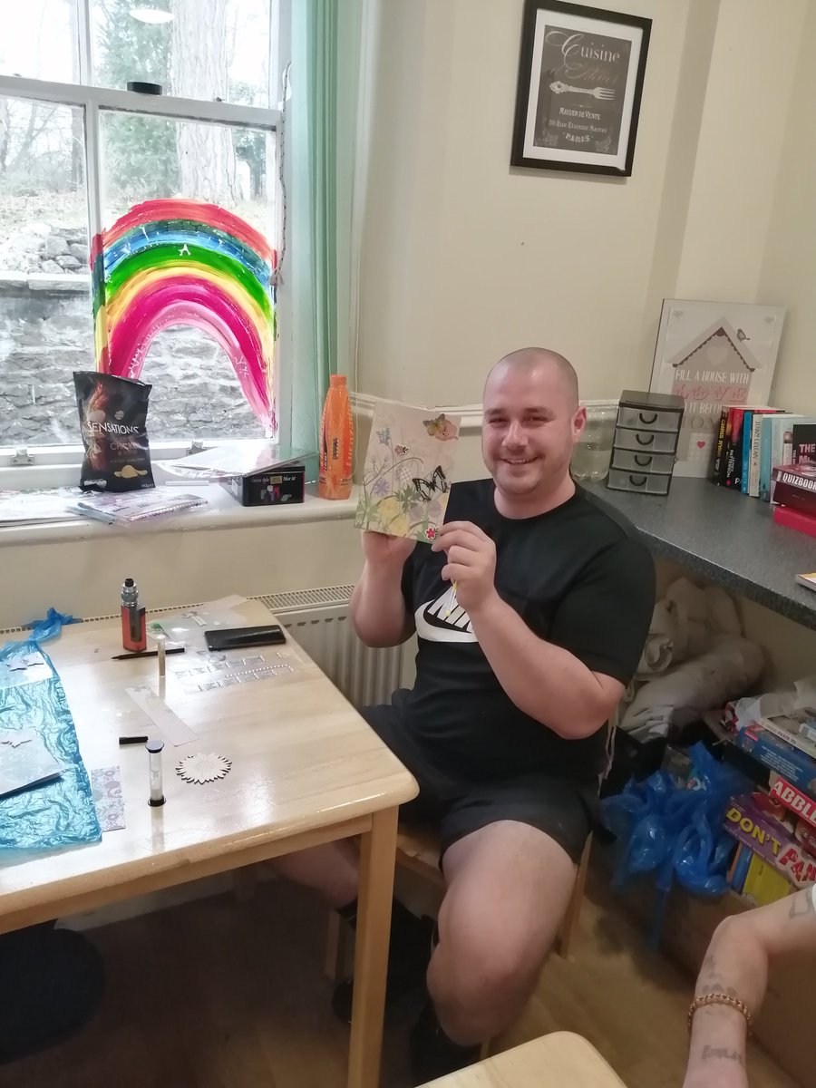 AlexCam41663648's tweet photo. Walter Lyon House residents creating Easter cards for residents at @Barley_View care home happy Easter to you all 💜 🐰
#givingback 
#arttherapyheals 
#eastertreats 
#lifeworthliving 
@Calico_Group 
@SafeNet_UK 
@Gateway_NW 
@DelphiMedical 
@PavilionDelphi https://t.co/BA0TDVmO6E