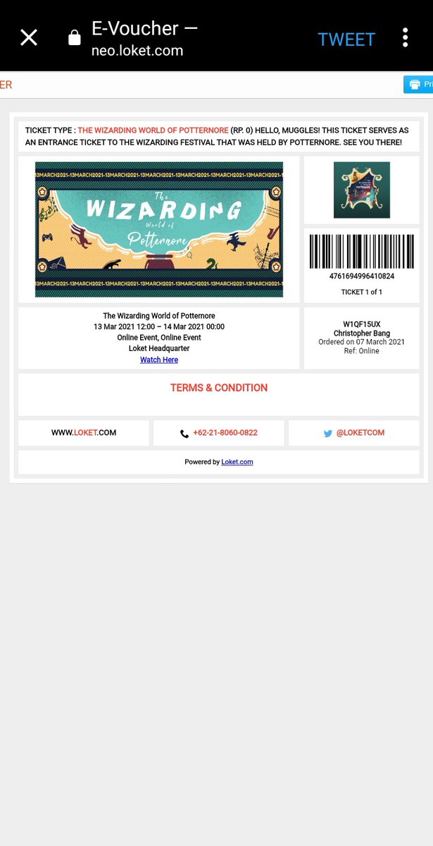 Chrisutopher's tweet photo. @WF_Ticket ㅤㅤㅤㅤㅤㅤㅤ        ✅
ㅤㅤㅤ    PAYMENT SUCCESSFUL

Order
Quantity: 1
Price: 180 pounds

Payment Details
Paid to: Gringotts Bank
Date: 7 March 2021
Time: 08.06 PM

Service Fee: 0
Amount Paid: 180 pounds https://t.co/qG6wS4Bhwh