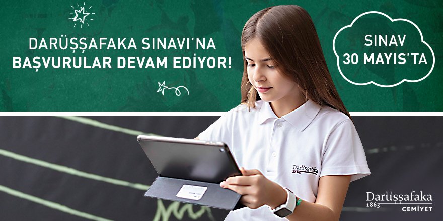 Darussafaka's tweet photo. Darüşşafaka Sınavı’na başvurular devam ediyor!
 
Bu yıl 30 Mayıs’ta, Türkiye’nin 28 ilinde yapılacak olan ve yalnızca ilkokul 4. sınıf öğrencilerinin girebildiği sınavımıza daha çok öğrencinin başvurabilmesi için desteğinizi bekliyoruz.
 
Siz de paylaşın!
https://t.co/VcM1liALMJ https://t.co/x5EtZx2klF