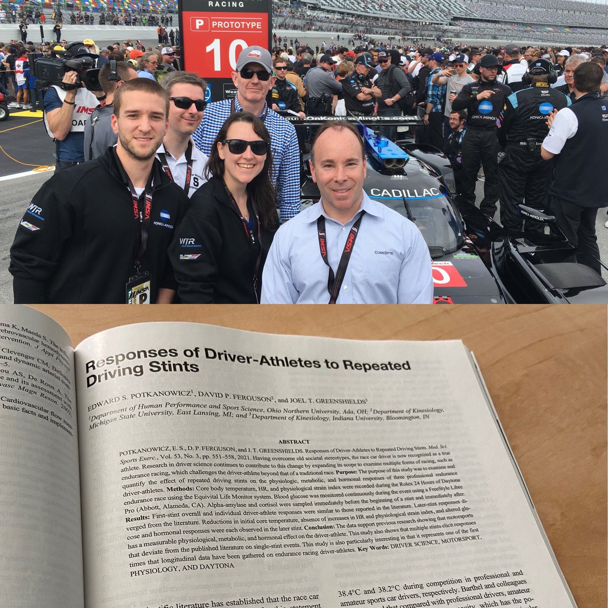 TheSportPhysio1's tweet image. New publication with @epotkanowicz and @jgreenshields in @ACSMNews  @MSSEonline examining the cardio metabolic responses of elite race car drivers at @Rolex24Hours This is also where I learned that when you compete at the 24 hour you are really awake for 36 hours. #driverscience