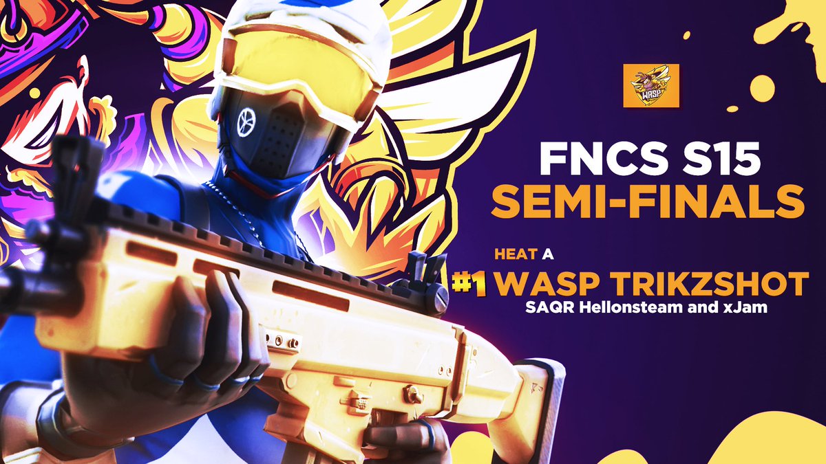 esportswasp's tweet photo. Onto Grand Finals for the @FortniteGame Competitive Series S15! 

👑 @Trikzshot 

Make sure to show your support for him and wish him the best. 
#WASPAttack https://t.co/PhKJRdmKmD