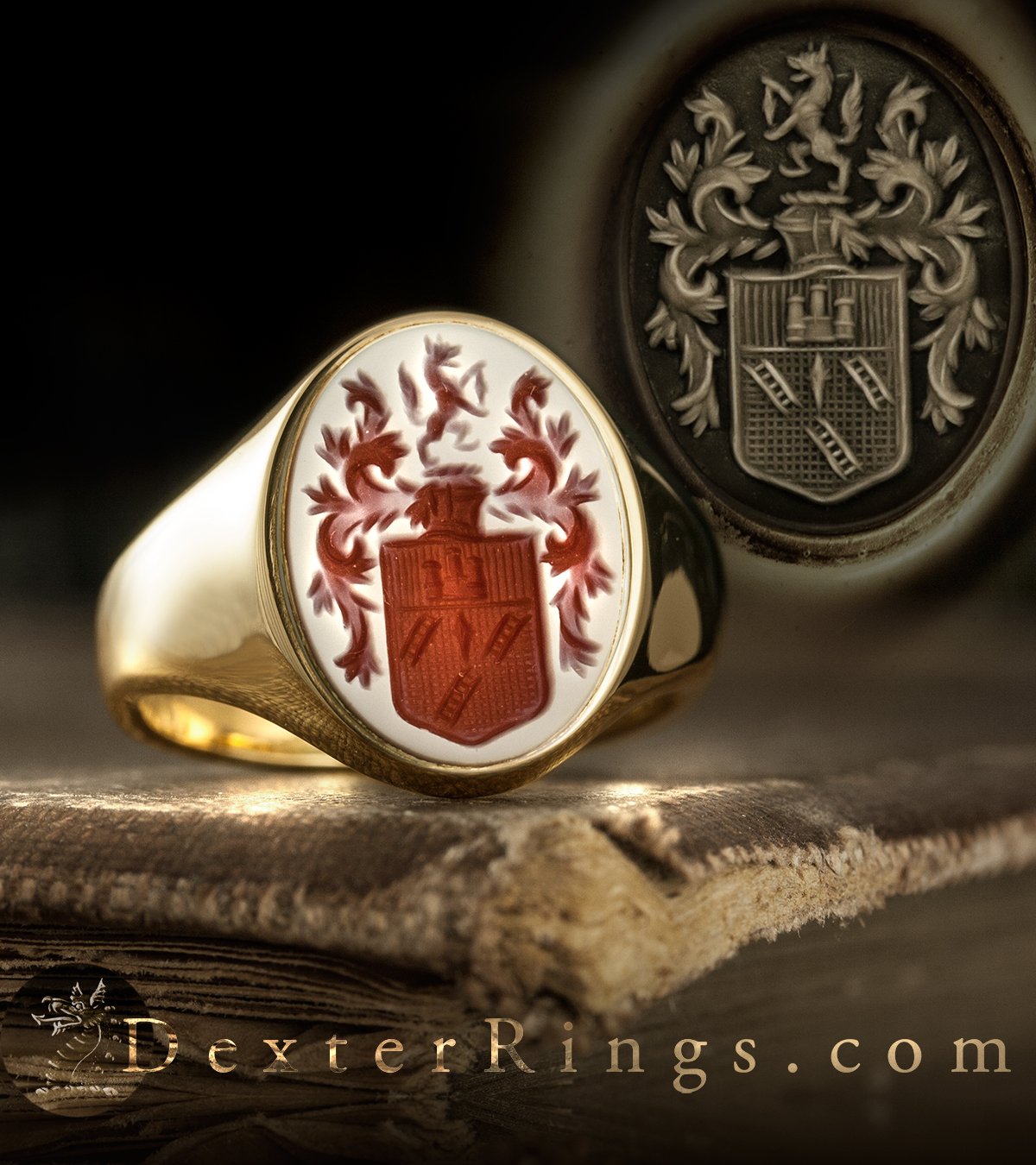 Dexter Signet Rings on X Sharing some of the latest creations from the workshop Layered sardonyx is the most eye catching gemstone to deep engrave We love this contemporary octopus design
