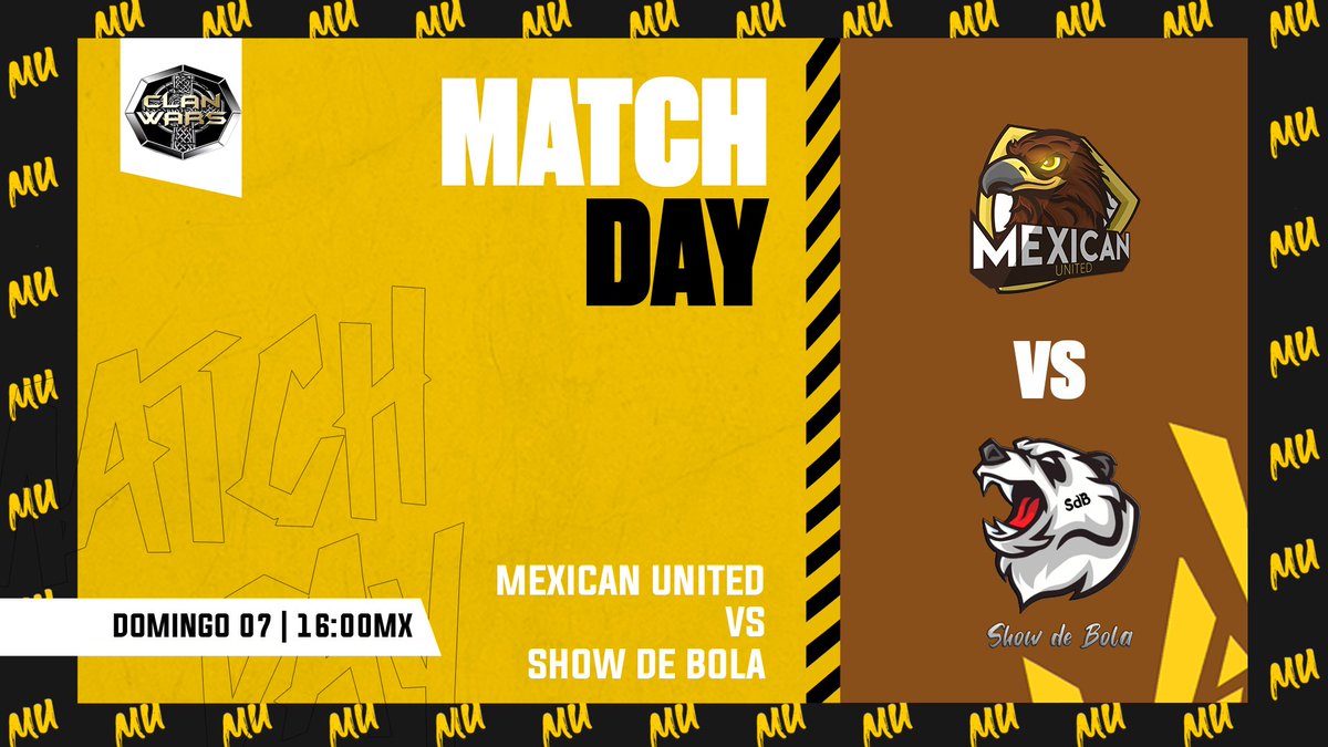 #RS | MATCH DAY

Hoy nos enfrentamos contra un gran equipo europeo!

🏆 <a href="/CWRS_Official/">Clan Wars RS</a> 
🆚 <a href="/ShowdeBolaPT/">ShowdeBola</a> 
⏰ 16:00🇲🇽 19:00🇦🇷

#GoMU🦅💛