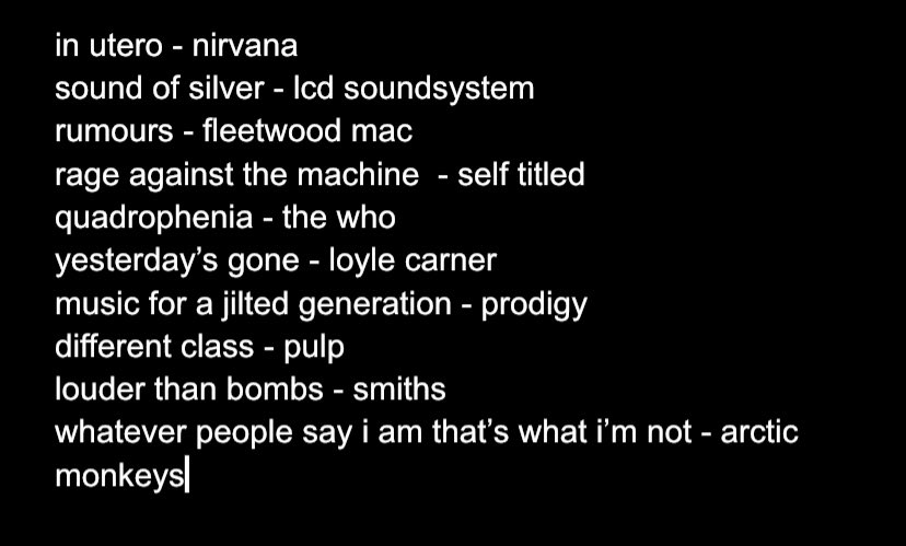 armlessrobbery's tweet image. my top 10 albums in no particular order 😪