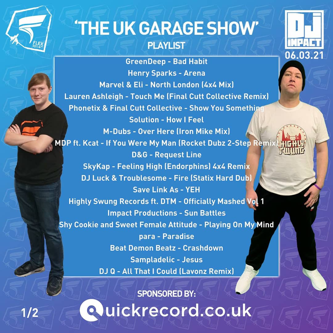 ImpactUKG's tweet photo. playlist 06.03.21
#ukgarageshow
listen live
Saturdays 2-4pm GMT
Flex Fm 101.4
https://t.co/05UttJGNXC
#playbackcrew
https://t.co/jZuiiJQ7LH https://t.co/JOSqO6Qk4X