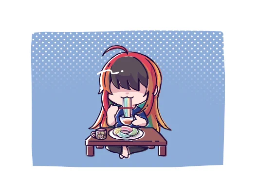 #中二の奇妙な日常 
バーチャルそうめんを食べる山本光 