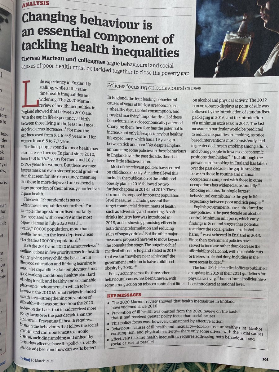 Great paper of the week in ⁦<a href="/bmj_latest/">The BMJ</a>⁩ we must not back off behaviour change as well as social change