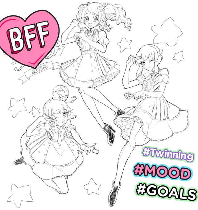 これは同時期の絵
丁度マイキャラ狂ったように描いてた時期だったので過去一で女の子描けてる 