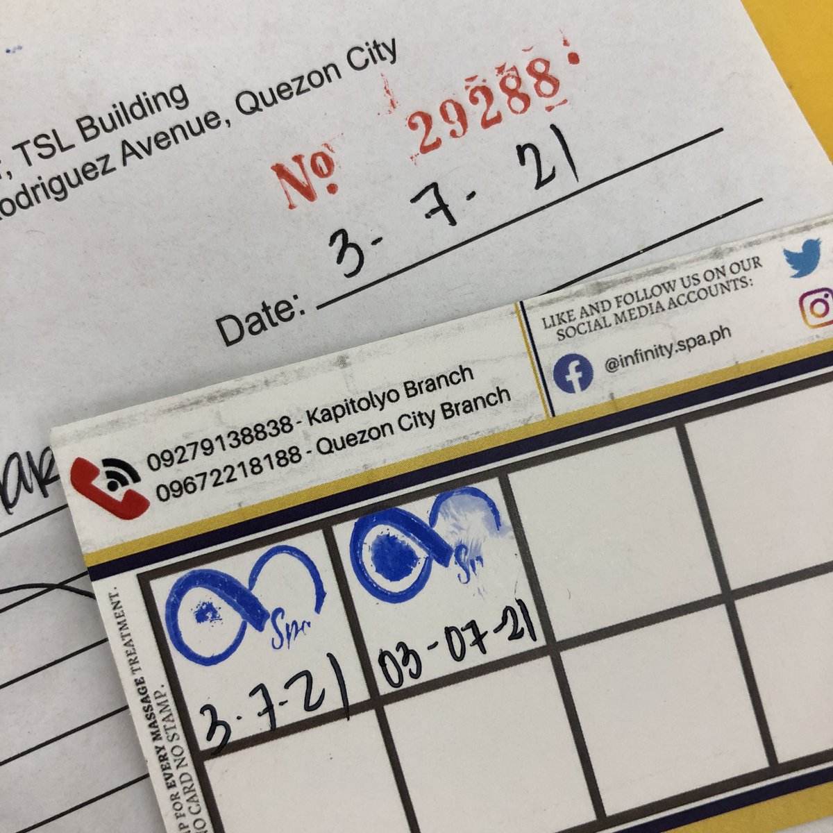 jason_with_y's tweet image. What a Lucky Day 🙂

DOUBLE STAMP Yarn?
Thank You @infinity_spa_ph 

#InfinitySpa #InfinitySpaQC