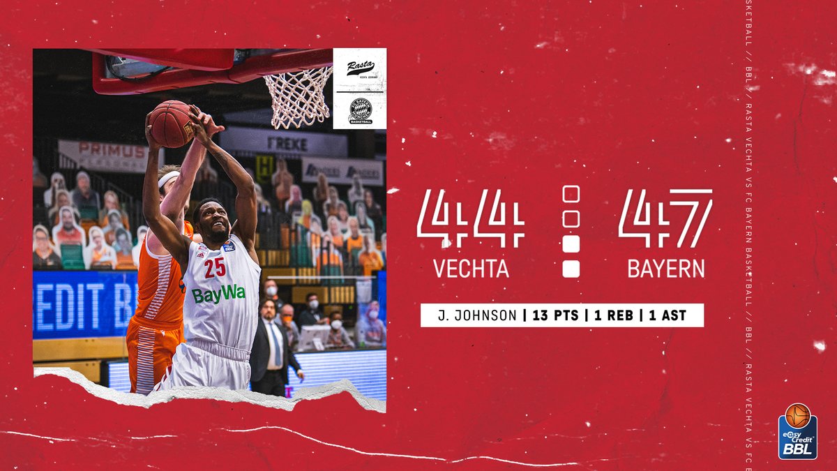 FCBBasketball's tweet photo. HT | 44:47 | #VECFCBB
📊 Johnson 13 PTS, Weiler-Babb 9, Lucic & Flaccadori je 7.
#FCBB #BBL // Foto: Becker https://t.co/yf74LH9DXn