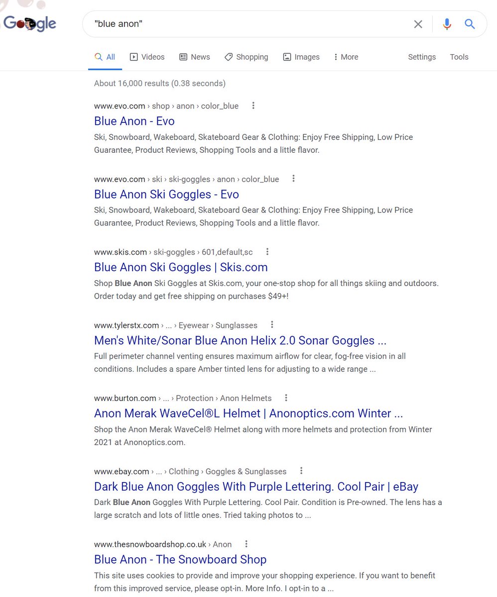 RyeOnTheFly's tweet photo. Quite a difference between searching Google and DuckDuckGo for "Blue Anon" #blueanon https://t.co/zWorxETbnV