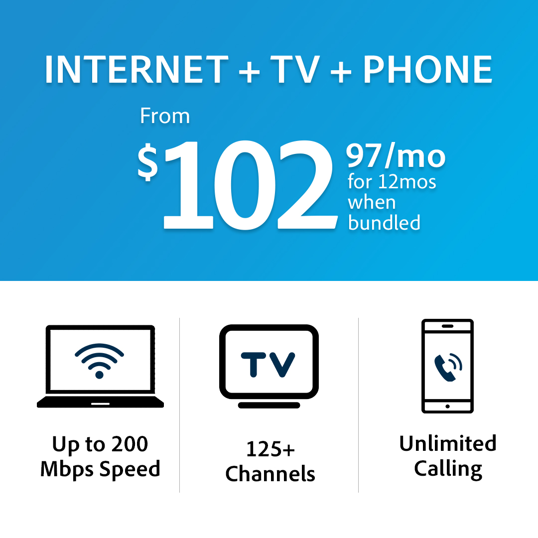 CableSquadUSA's tweet photo. Switch and save on internet, cable TV and phone packages with exclusive deals starting at $102.97! Call us at 866-394-1550 or email info@cablesquadusa.com to claim this offer and compare packages! #cabletvprovider #internet #internetprovider #cablesquad #cabletv #phone https://t.co/pQlXky8zbd