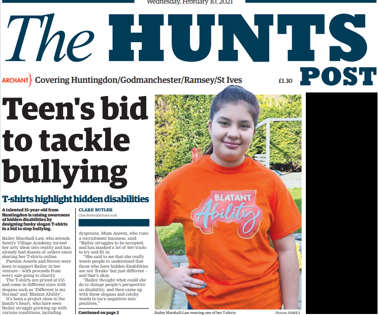 DefineNormal5's tweet photo. Sorry It's late But here is the @huntspost article they made in order to support us 

-Bailey
#RaisingAwareness #HiddenDisabilities https://t.co/HsQZEnUjda
