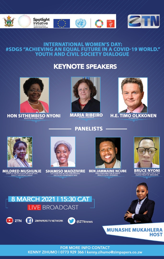 MushunjeMildred's tweet photo. 8th March, Int'l Women's Day. I salute all women &amp;honorary wmn @ChimimbaPhiri @TimoOlkkonen @GvanMontfort advancing gender equality @euinzim @MinofWomenZim @socialworkwomen @kachambwa @GlobalSpotlight @MaminiminiObert @unwomenzw @UNFPA_Zimbabwe. Tune in for a grt conversation 👇 https://t.co/1cIoRuEQ9Q