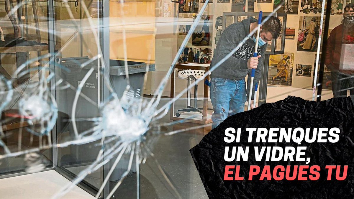 potstopbcn's tweet photo. #potstopbcn
#loquenosecondenasetolera

Cal trencar per fer-se escoltar? NO al vandalisme.

@GUBBarcelona @policia @mossos 
@PIMEComerc @bcn_ajuntament @ASEDAS_ORG @BCN_Comerc @TerrassaComerc @lilladiagonal @ElTriangle @Maremagnum_ @arenasdebcn @DiagonalMar @granvia2 https://t.co/vwhgfulpuv