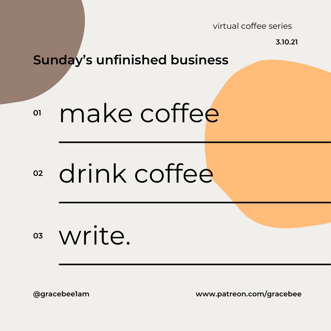 in honor of this weeks #virtualcoffee #hottopics I’m sharing the top three items on my unfinished business list. Join me on <a href="/tiktok_us/">TikTok US</a> 👉🏿 <a href="/gracebee1AM/">gracebee</a> while I make a cup of coffee. ☕️ what’s on your Sunday top 3? #theconversationalist #virtualgathering #bipoc #peopleofculture