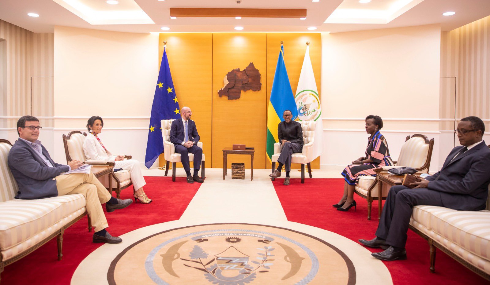 Presidency Rwanda On Twitter Today At Urugwiro Village President Kagame Welcomed Eucopresident Charles Michel Lmushikiwabo Sg Of Oifrancophonie And Mep Czacharopoulou To Rwanda Https T Co Gojoeqfbea