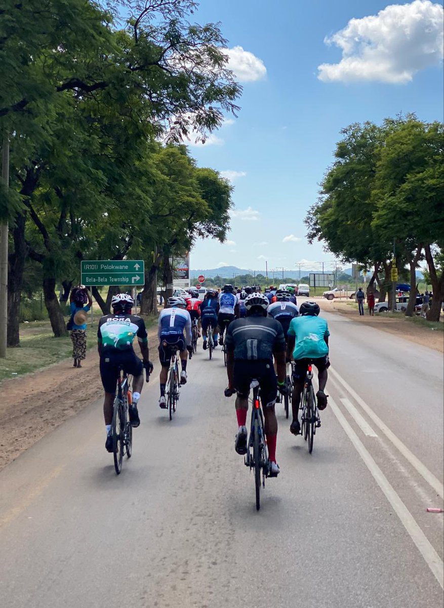 ndavher's tweet photo. Yesterday I joined a group of 60 cyclists from Pretoria (organised by Soshanguve Cycling Club) to ride 278 km to Polokwane. It was an epic ride, the longest I have ever done on a single ride. #CyclingWithTumiSole https://t.co/Epk2COo24m