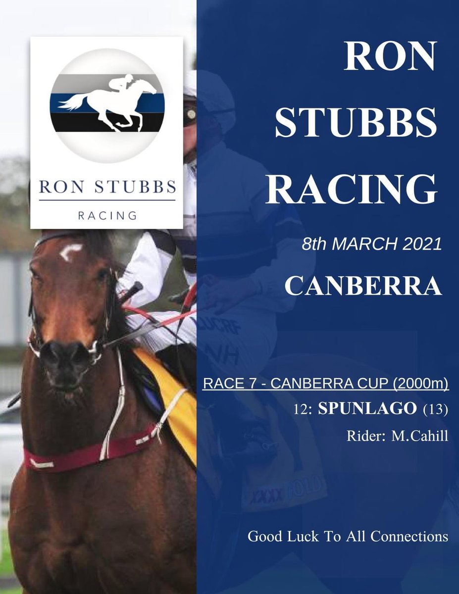 Racing today! Good luck to connections.