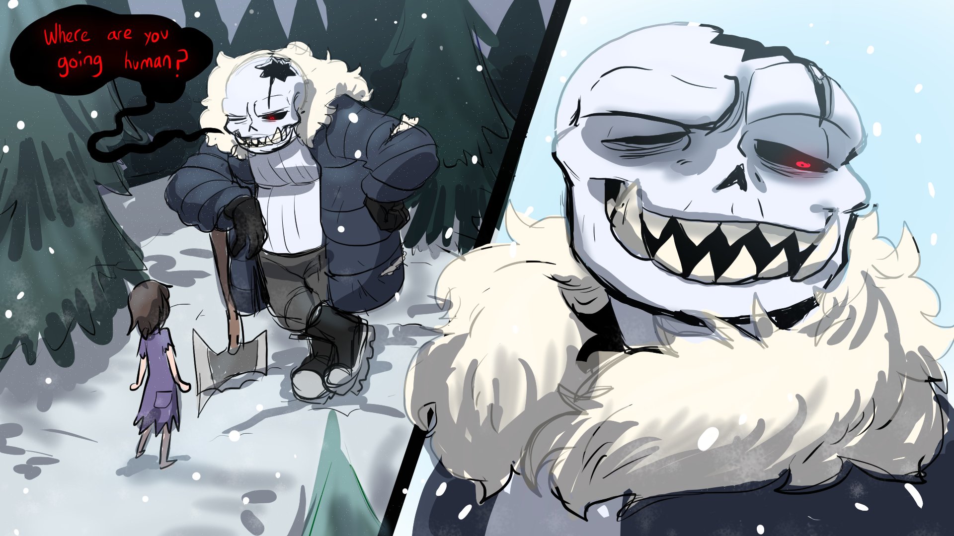 Sans x Horror Sans в Дон старв арт