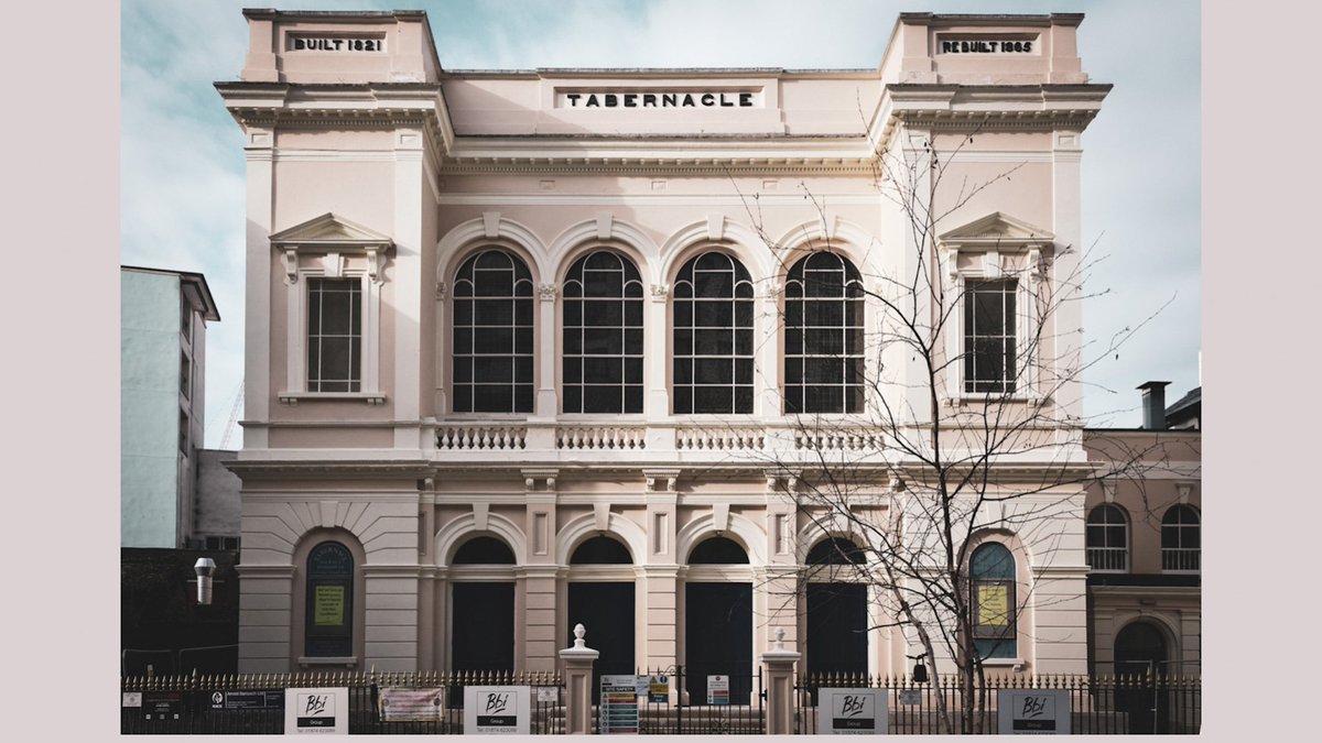 Tabernacl Eglwys Bedyddwyr Cymraeg Caerdydd, Grade II*, original build 1821,enlarged 1865 by J Hartland &amp; Son.