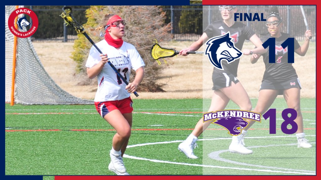 CSUP_WLAX's tweet photo. FINAL: ThunderWolves fall at McKendree, 18-11 to go 1-1 on the season-opening road trip. Emily Eller scored five goals. Baylee Mee scored a goal, recorded an assist and totaled six draw controls. #BackthePack https://t.co/BUGypEvJeL