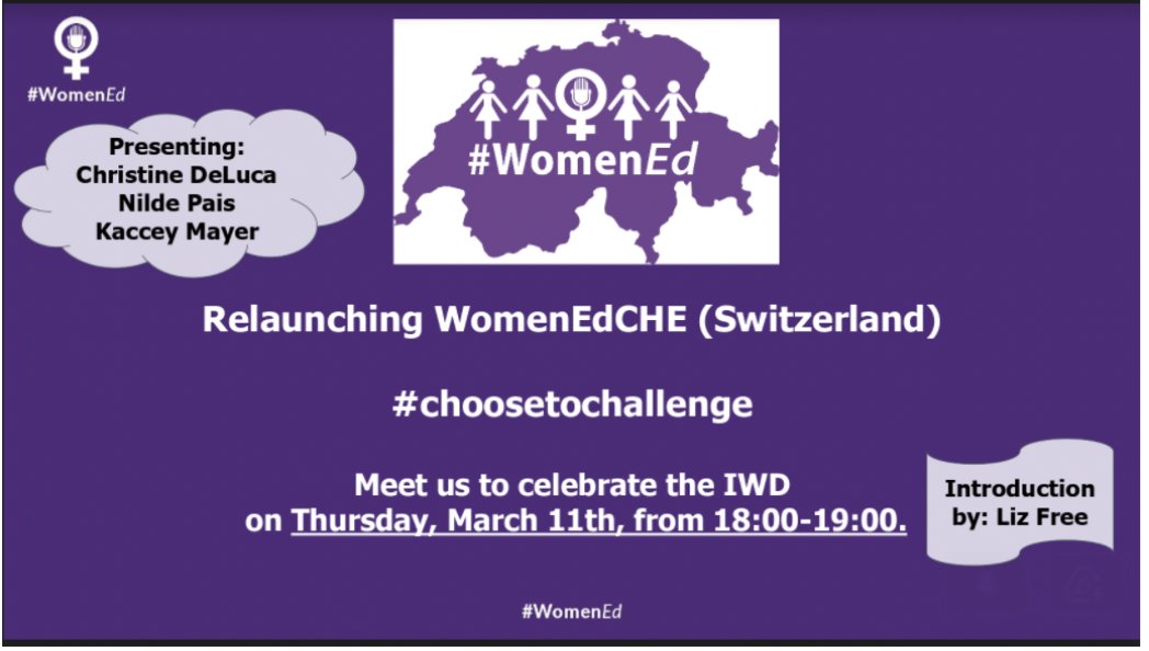 Join <a href="/WomenEdCHE/">WomenEd Switzerland</a> for our official re-launch! #ChooseToChallenge2021  #WomenEd