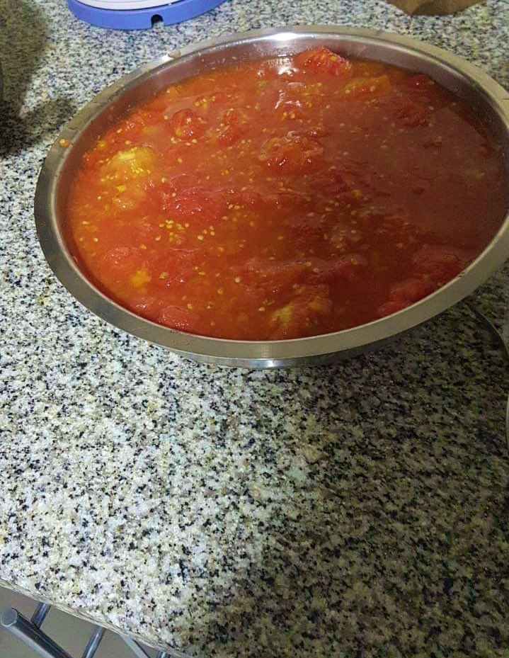 VascoSallaberry's tweet photo. Ahí hay de dos tipos. Aca están las fotos!

Unos tipo salsa (en el boul) y otro disecado (asadera).

- Los de salsa, se hace una cruz en la piel, 1 minuto de hervor, se saca la piel y se procesa o bien frasco y hervir
- Los disecados unos minutitos al horno, y unos 10 días al sol https://t.co/qWhzBtYoMw