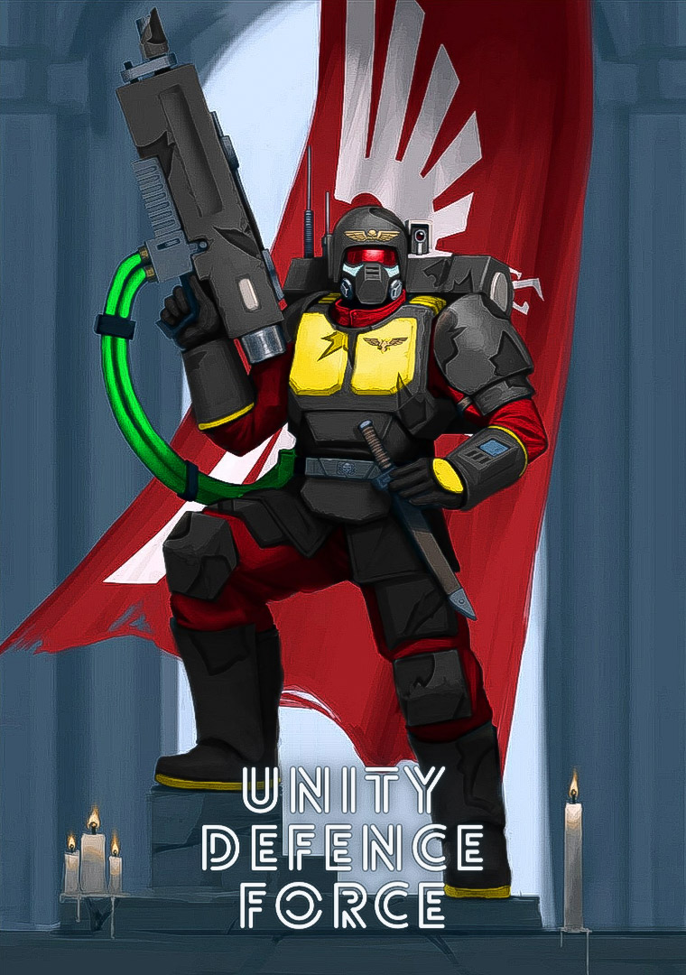 Lioncrest175's tweet photo. In the Grim Darkness of The Galaxy There Is, The U.D.F. 

Ensuring peace and tranquility since 2016

Long live No Man's Sky
#unitydefenceforce #UDF #NoMansSky #nmscafe
#unity #warhammer40k #Crossover
#poster #faction https://t.co/Poeqsyf1cE