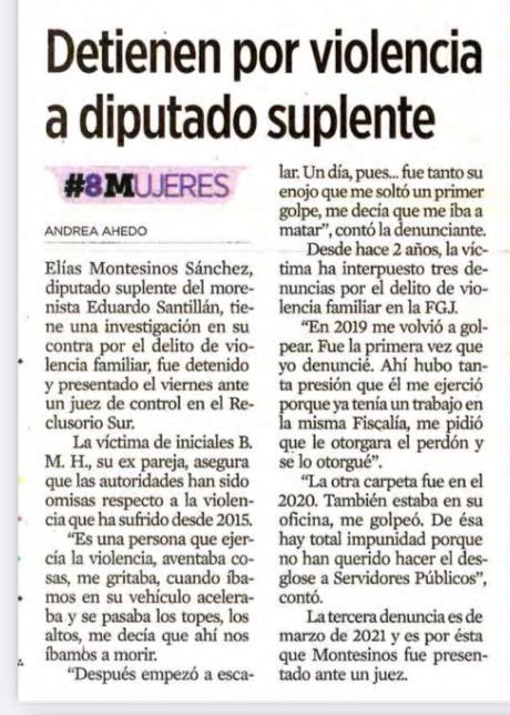 Otro ejemplo más de abuso contra la mujer. Diputado suplente y amigo íntimo de Santillan acusado de violencia contra las mujeres.
