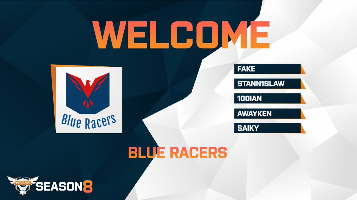 🔥Please Welcome back THE CHAMPS #BlueRacers as the Eighth Team to Season 8!🔥

Feel your team has what it takes to take on the challenge of Phoenix League? 

Signup today at: forms.gle/hjZDrJ8sdonqra…!

#csgo #esports #PhoenixLeague #csgotournament