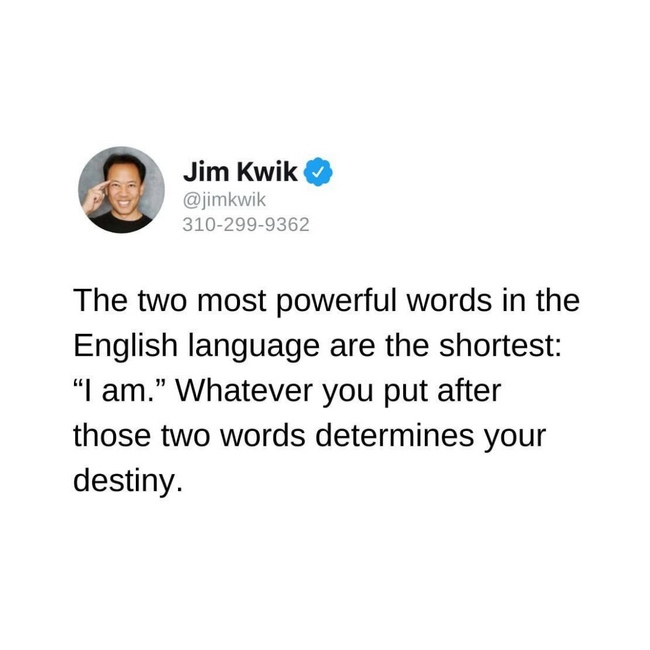 SandraChuma's tweet photo. Your words hold so much POWER, so be intentional about how you speak AND what you actually say to yourself. 💫

(rp @jimkwik) https://t.co/mr6vk5XkuR