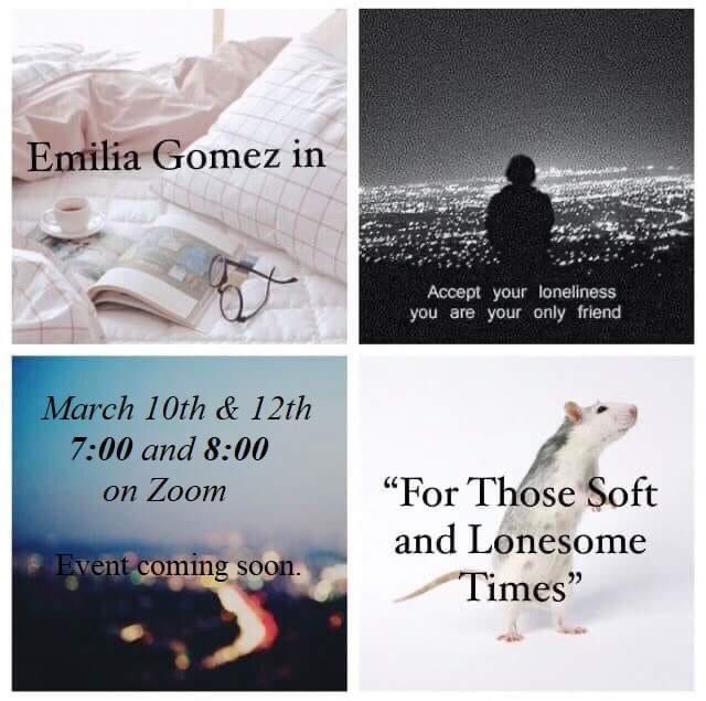 Zero_Untitled's tweet photo. THIS WEEK! Catch the talented Emilia Gomez performing a short monologue all about living alone for the first time on Zoom. She will do two shows each night, 7 and 8 pm central standard time. You can find the Zoom info below: https://t.co/Xf07VV6EYb