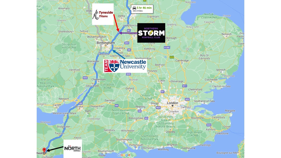 NeKorfball's tweet photo. DAY 7, and IT IS CLOSE! 
The @nclkorfball comeback has stalled slightly and @titanskorfball now lead @NorthernStormKC by less than 5 miles at the half way stage!! @NUKorfball meanwhile are still in Devon... Tortoise and the hare or a step too far? https://t.co/X3ibfHjBv2