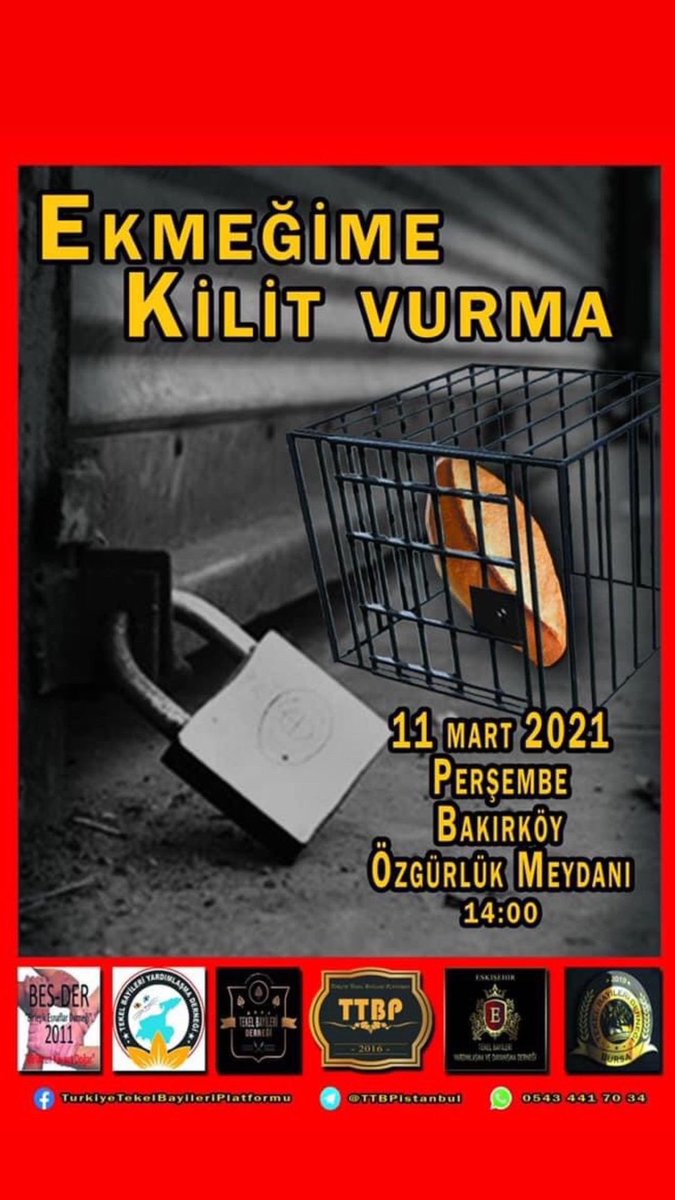 #EsnafDertli Türkiye Tekel Bayiileri Platformu İstanbul  olarak tüm esnaf dostlarımıza ve esnafın yanında olan Türk halkına çağrımızdır! 
11 Mart’ta bizlere yapılan haksızlıklara karşı toplanıyoruz.Siz de sesimize ses olun!