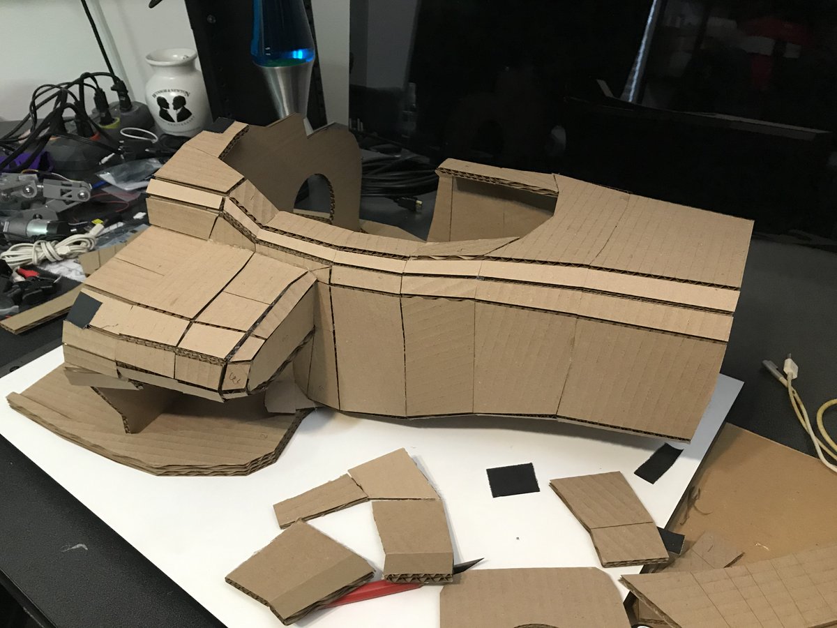 patstarace's tweet photo. The road to @FullSail at 200 MPH! I made this #Ferrari #Formula1 as a #cardboard procedure test for a full size simulator we're going to make, and also develop a G-Force system my students are working on using a controlled airbag system. #simviz #SolidWorks https://t.co/wPq6DL7iJS