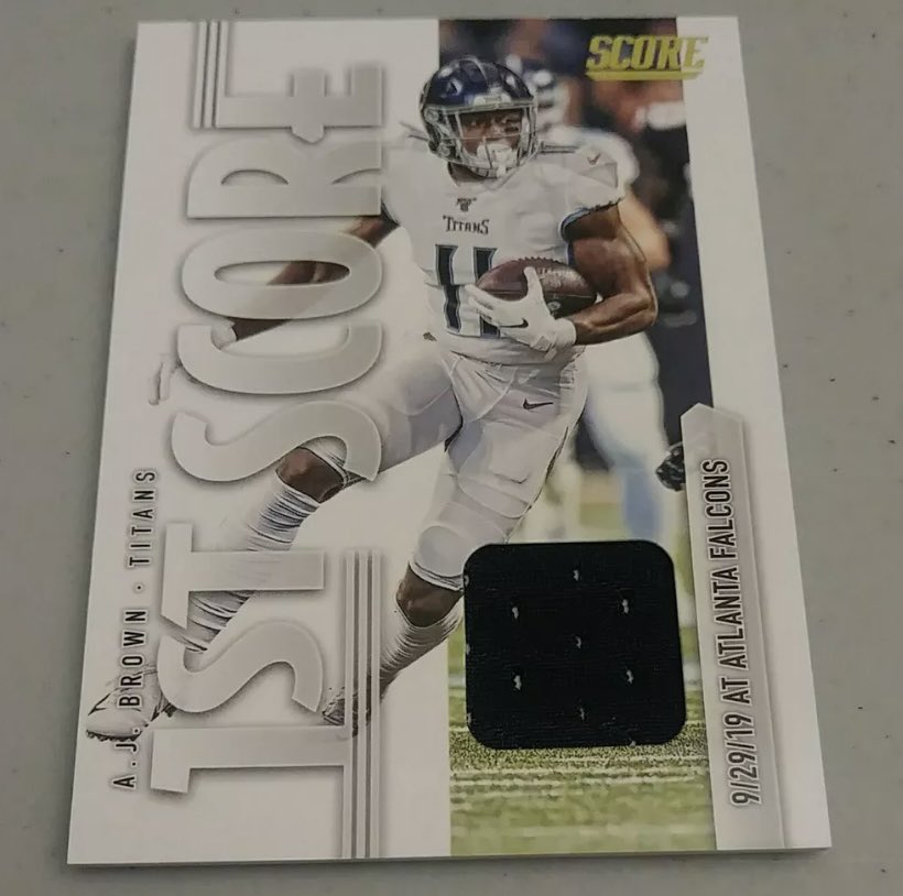 TTCollectibles's tweet photo. 🗣GIVEAWAY🗣

AJ Brown First Score jersey card
September 29, 2019 vs. Falcons

1. Retweet this tweet 
2. Follow @ttcollectibles 
3. Drawing Thursday night at 9 PM ct https://t.co/TLtuAHIQku