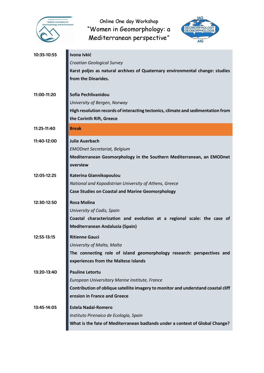 tzouxanioti's tweet photo. Join us on March 8, 2021 at 9 am UTC in the workshop “Women in Geomorphology: a Mediterranean perspective”. 
For more information: https://t.co/63mm6I5hkB 

#MedWomanGeomorphology #IntGeomorphWeek2021 #InternationalWomensDay https://t.co/5cHeyW4hDv