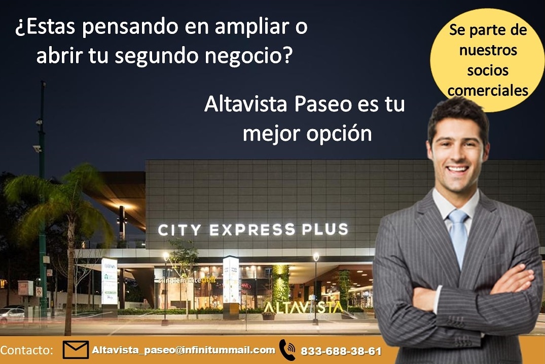 Ven y se parte de nuestros socios comerciales en Altavista Paseo, y haz de tu proyecto el mejor #Tampico #AltavistaPaseo #SociosComerciales #FormaParteDeAltavista